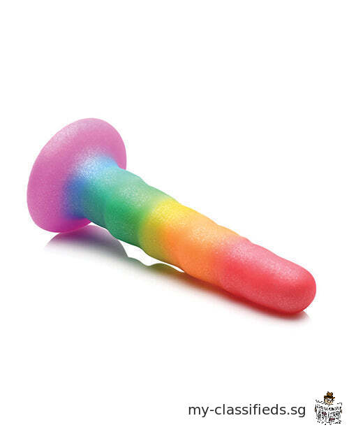 Curve Toys Simply Sweet 6.5" Zigzag Rainbow Dildo