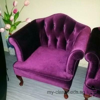 Purple Velvet Single Arm Chair
