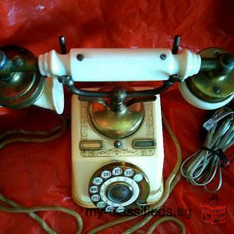 ​Antique Circa1800's Kjobenhans Brass & Bakelite Cradle Phone