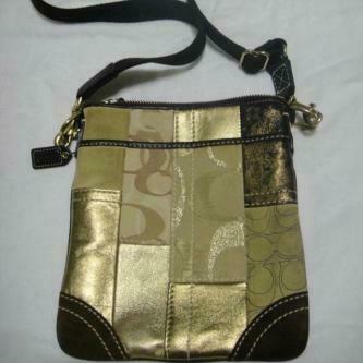 Coach gold limited edition sling bag
