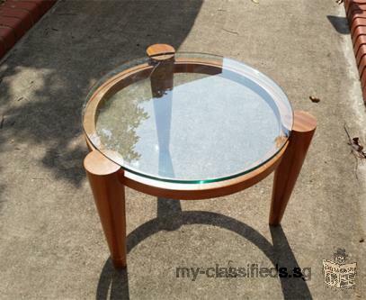 Small coffee table with glass surface
