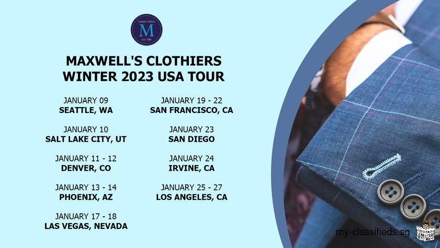 Maxwell’s Clothiers is in USA for Winter Tour 2023
