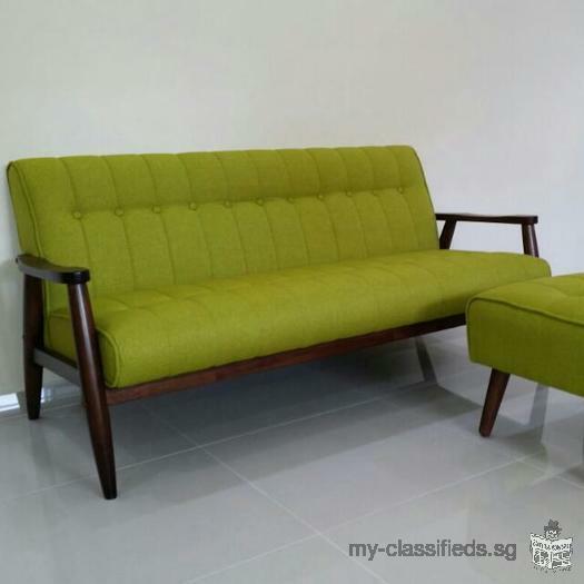 Retro Wooden Arm Sofa